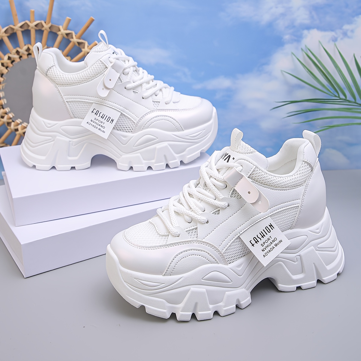 靴 Opium Skeleton Dad Platform Sneakers womens platform dad sneakers 2025 new style upper anti slip - Temu