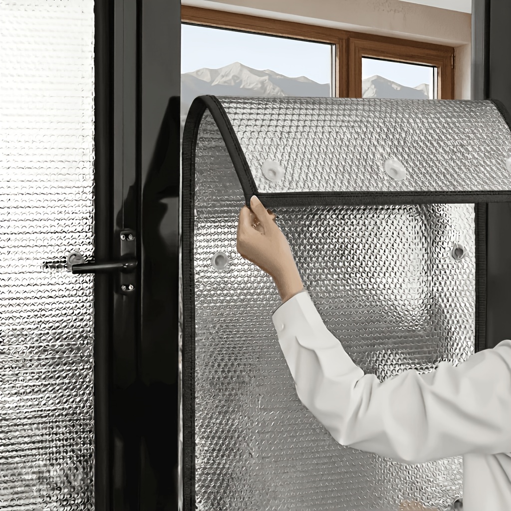 TEMU With A Suction Cup For Cooling/insulation/temperature Locking And Windproof Thermal Insulation Film, Locks In Air Conditioning Cool Air, Easy To