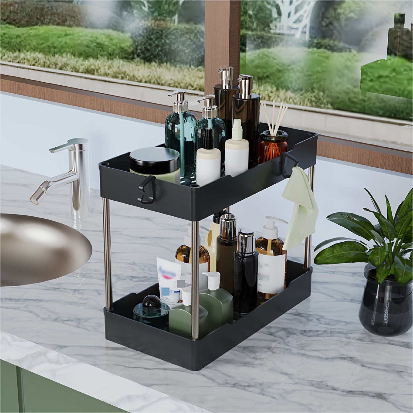 Three Sink Organizers And Storage, Two-Tier Bathroom Organizer Under The  Sink, Under-Sink Organizer And Storage, Cleaning Supplies Organizer,  Under-Ca