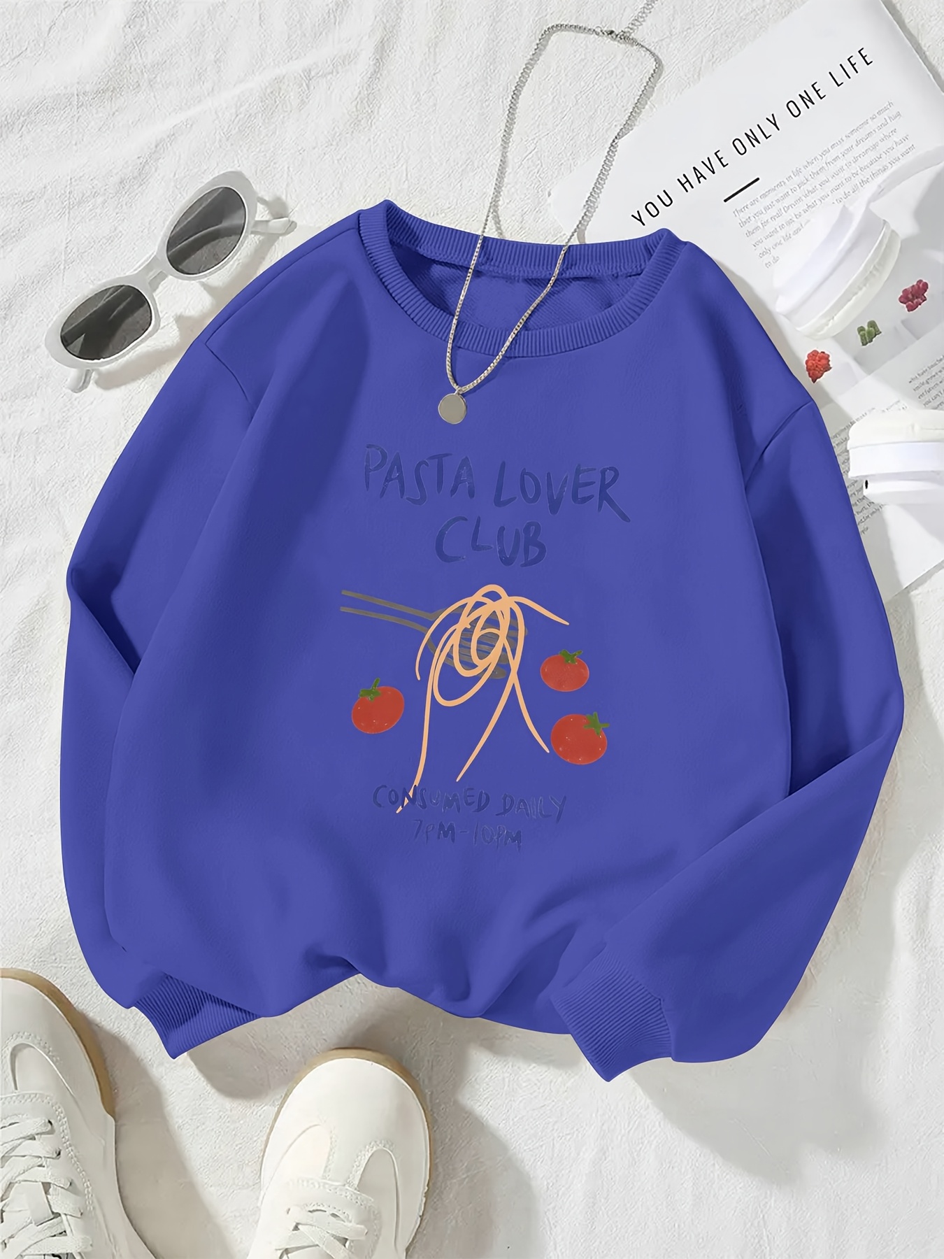 Suéter Largo de para Niñas Rosa &*;Club de Amantes de *&*; Poliéster,  Cuello Casual Lavable a Máquina para Otoño/Inviern