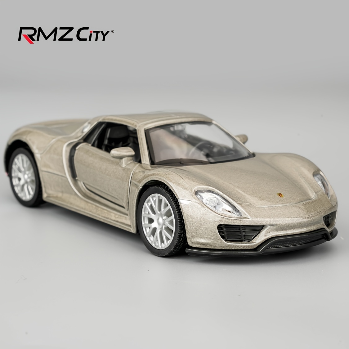 1:36 Toy Car Diecast Alloy Pull Back Model Car Doors Opencollection Kids Toy For Aged 3 And Up, Gift Grey