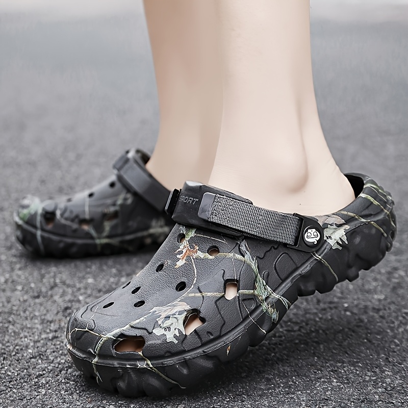 mens summer thick soled beach slippers for outdoor wear soft mules non slip and wear resistant beach and driving sandals mens slippers clogs garden shoes womens same style mules eva material detachable laces adjustable lace length
