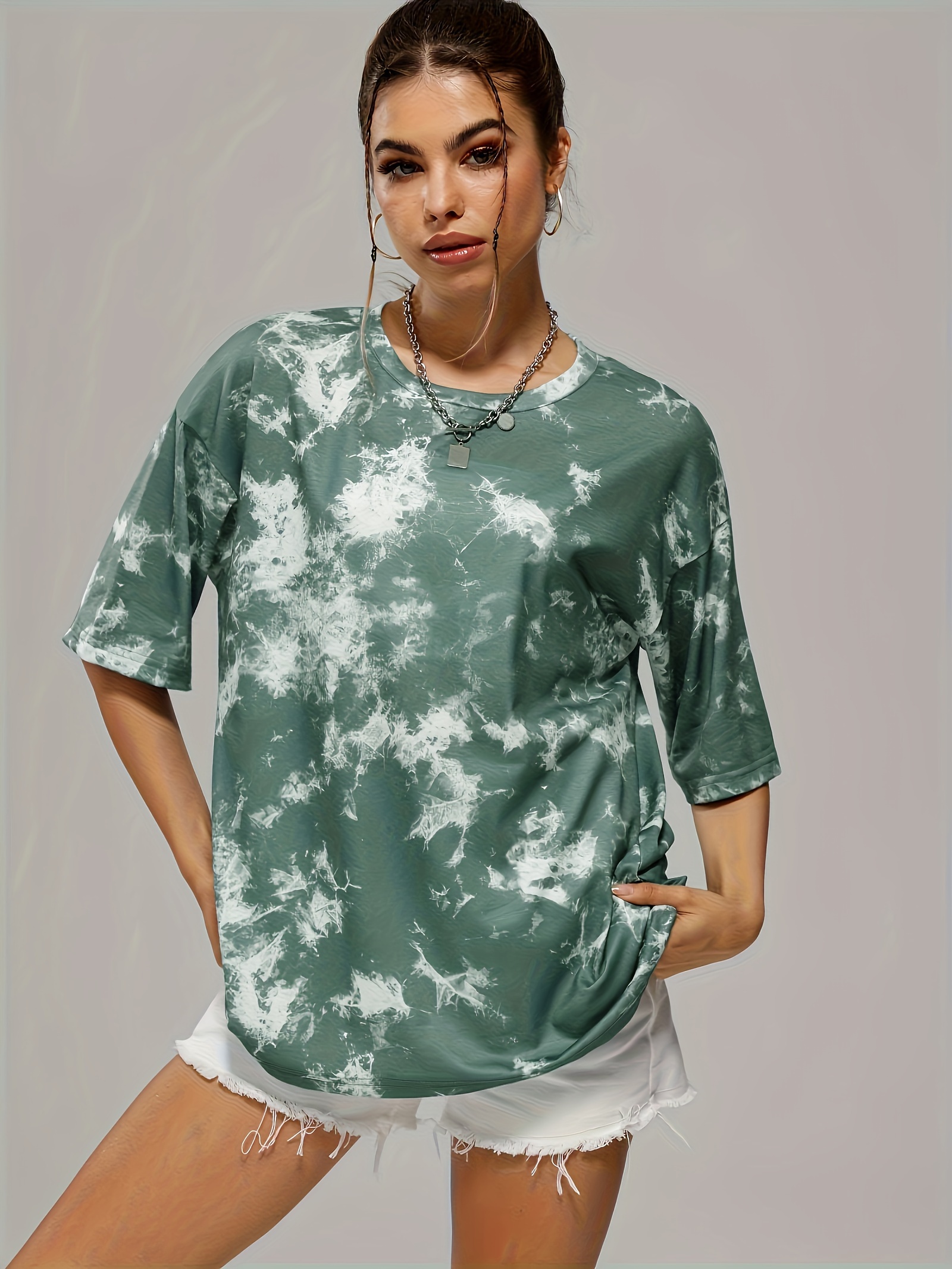 tie dye crew neck t shirt