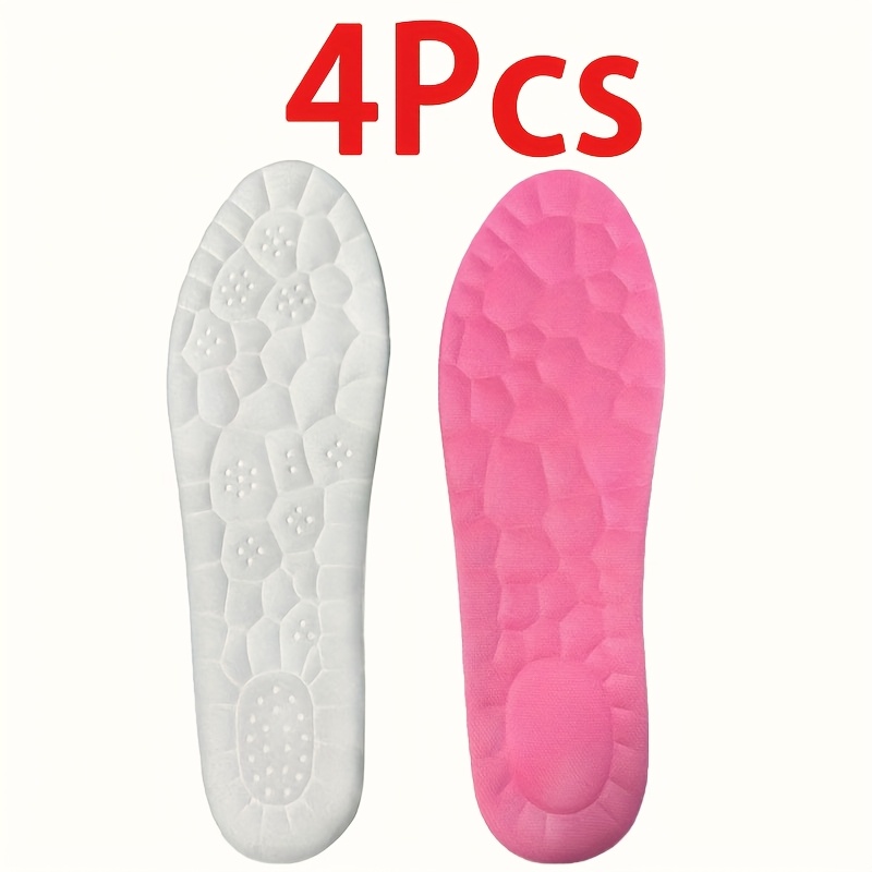 4pcs Sponge Sports Shoe Insoles, Shock-Absorbing, Comfortable, Breathable, for Men, Women, Running Accessories