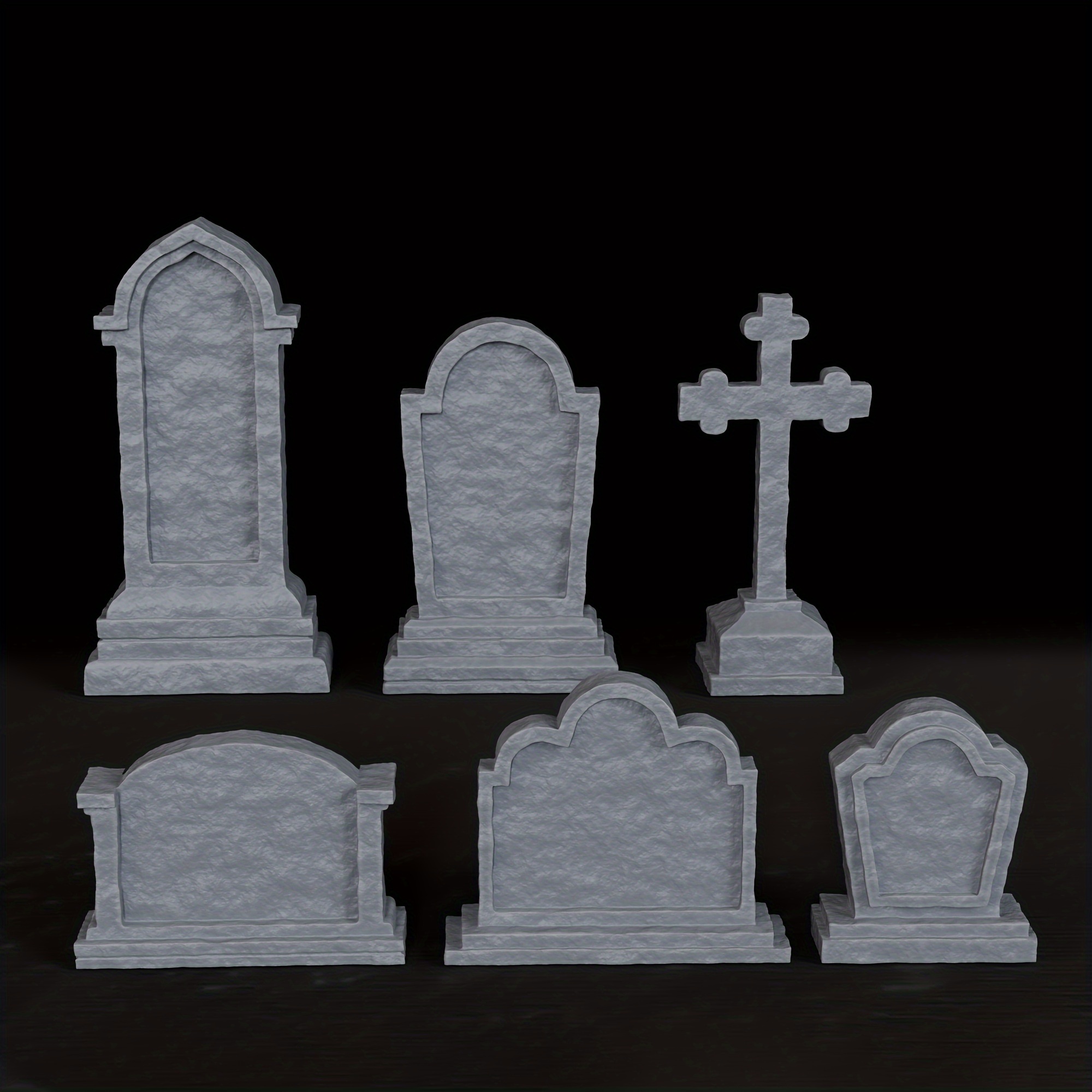 3DMAGIC 6 Gravestone Miniatures for RPGs ABS Terrain Pieces for TTRPGs