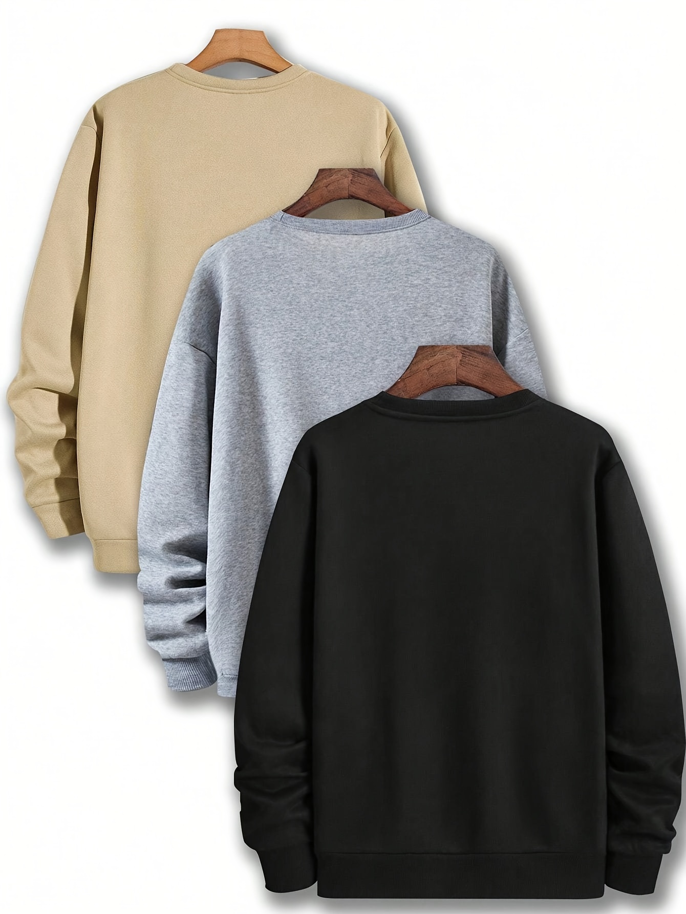 men's large size fashionable casual long sleeved sweatshirt Temu