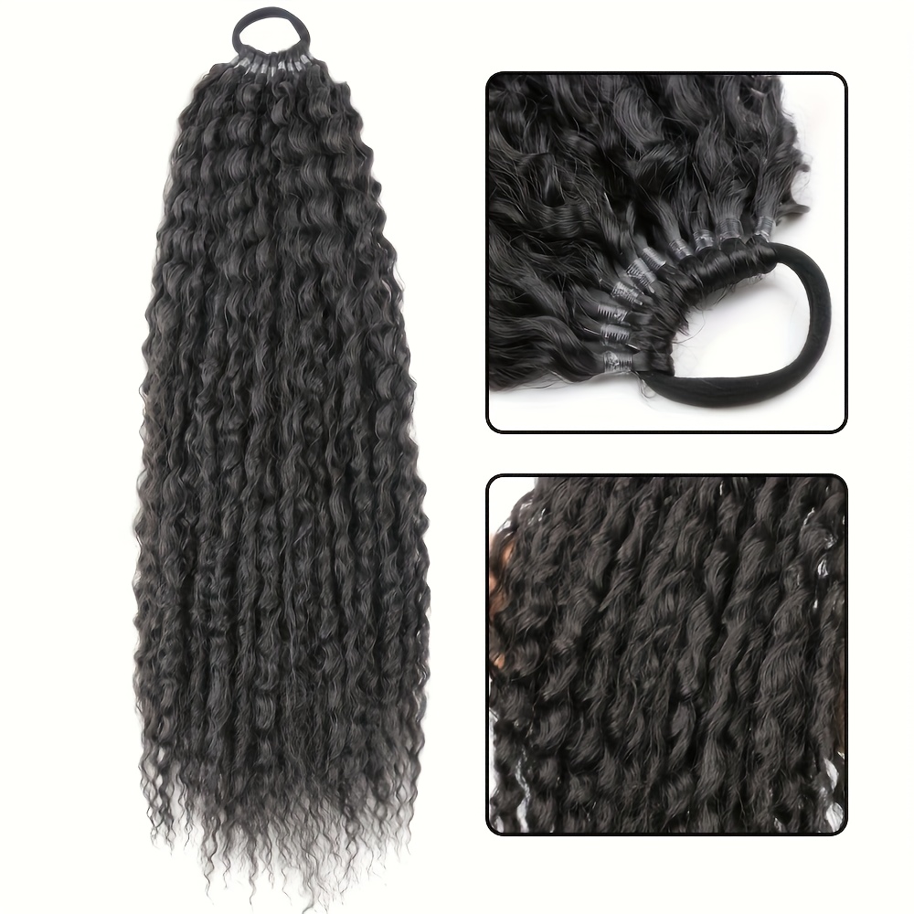 E-shop Damen Afro Locken Pferdeschwanzverlängerung - 20 Zoll Synthetisches Kinky Wrap Around Langes Haarteil mit Bindung - Basics Stil, Geeignet für