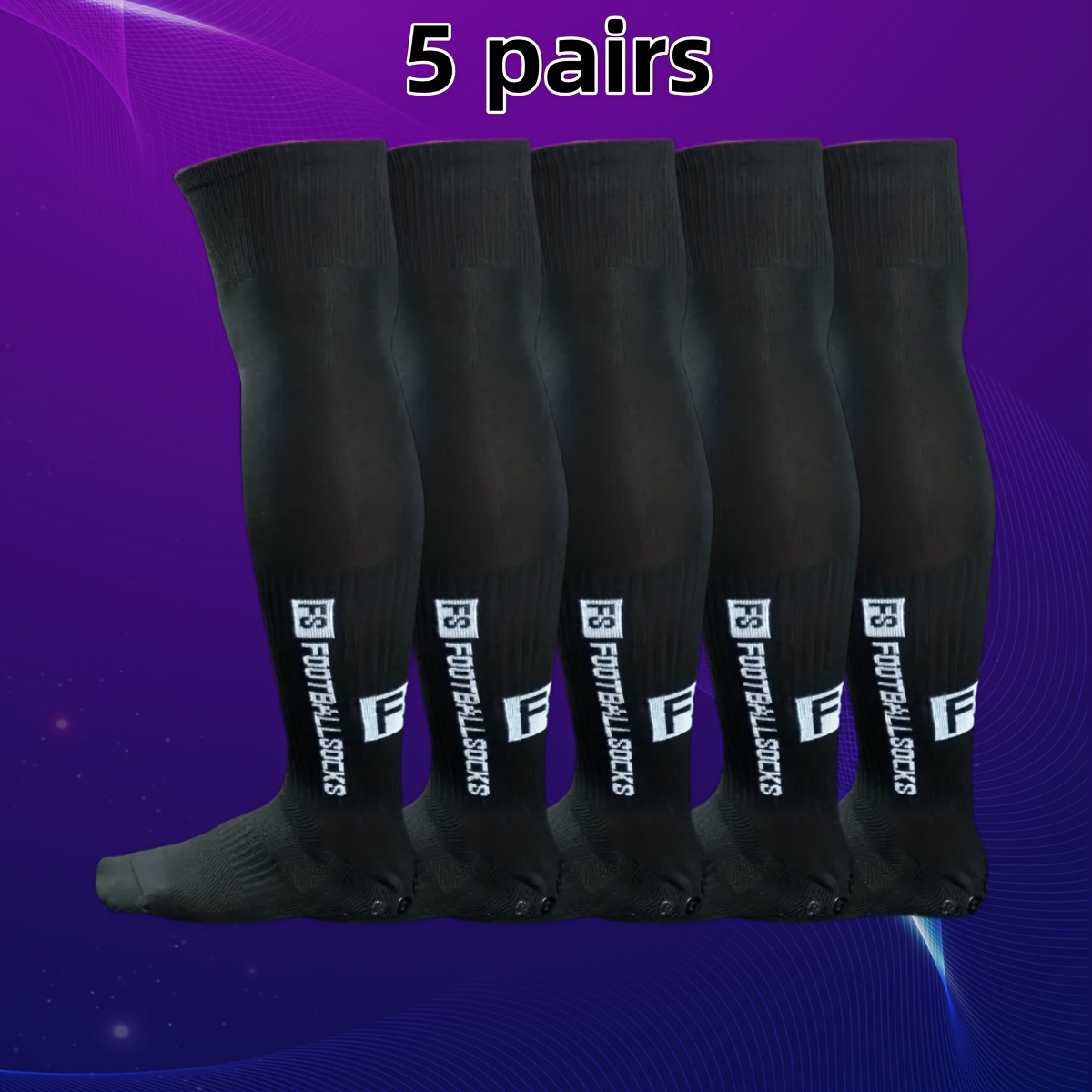 TEMU Selling 5 Pairs New Pilates Calf Socks Men And Women Moisture-wicking Professional Anti-slip Yoga Socks Sports Fitness Football Socks, Football