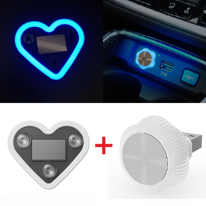 TEMU Car Interior Mood Lights, Heart Shaped Neon Led Window Lights& Flower-shaped Ambient Lights, Car Interior Mood Decorations, Suitable For