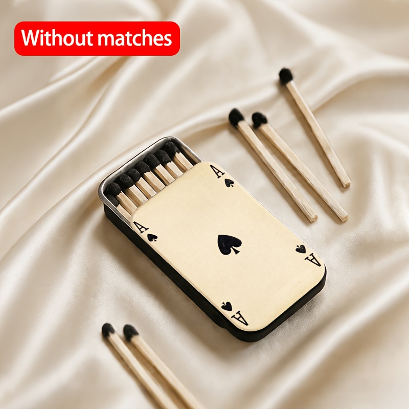 TEMU 1pc Vintage Metal Matchbox, Easy And Portable Retro Matchbox, Compact Slide-open Metal Box, Decorative Storage Box For Daily Use, Does Not