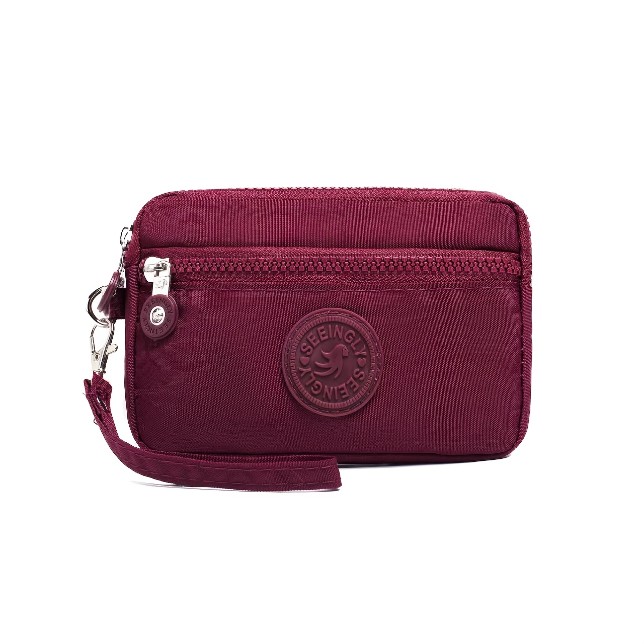 TEMU Upgraded Version - Available In 9 Colors, Vintage Style 3-zipper High-quality Unisex Mini Coin Purse, Handbag, Cable & Cosmetics Organizer With