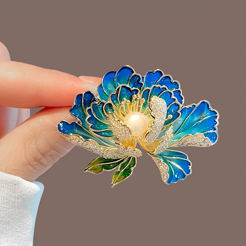 ladys fashionable and elegant vintage peony brooch Product details 0