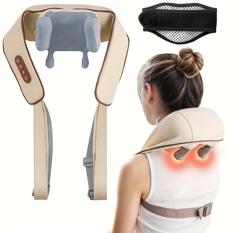 Electric 6D Massager for The Neck And Shoulders with Heat, a Deep Kneading Massage Pillow Designed for Muscle, Perfect for Use at Home, in The Office, Or in The Car - an Ideal Gift for Both Men And Women