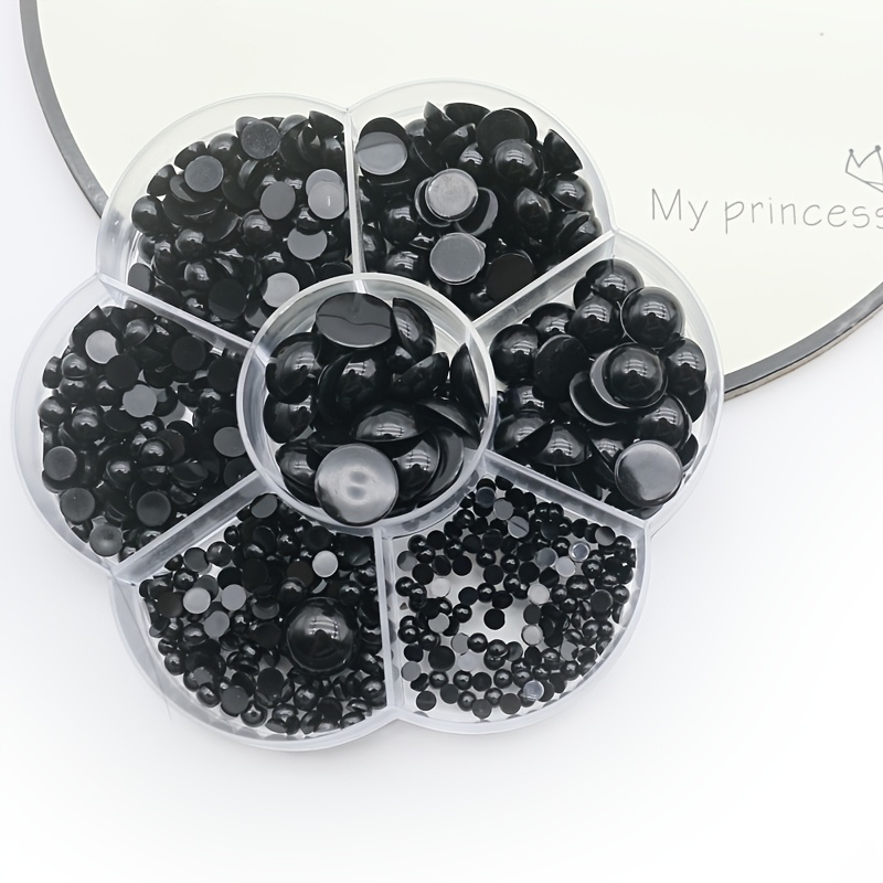 TEMU 500pcs Black Flat Back Doll Eyes Mixed Sizes Plastic Craft Eyes For Amigurumi Crochet Plush Stuffed Animal Diy Making