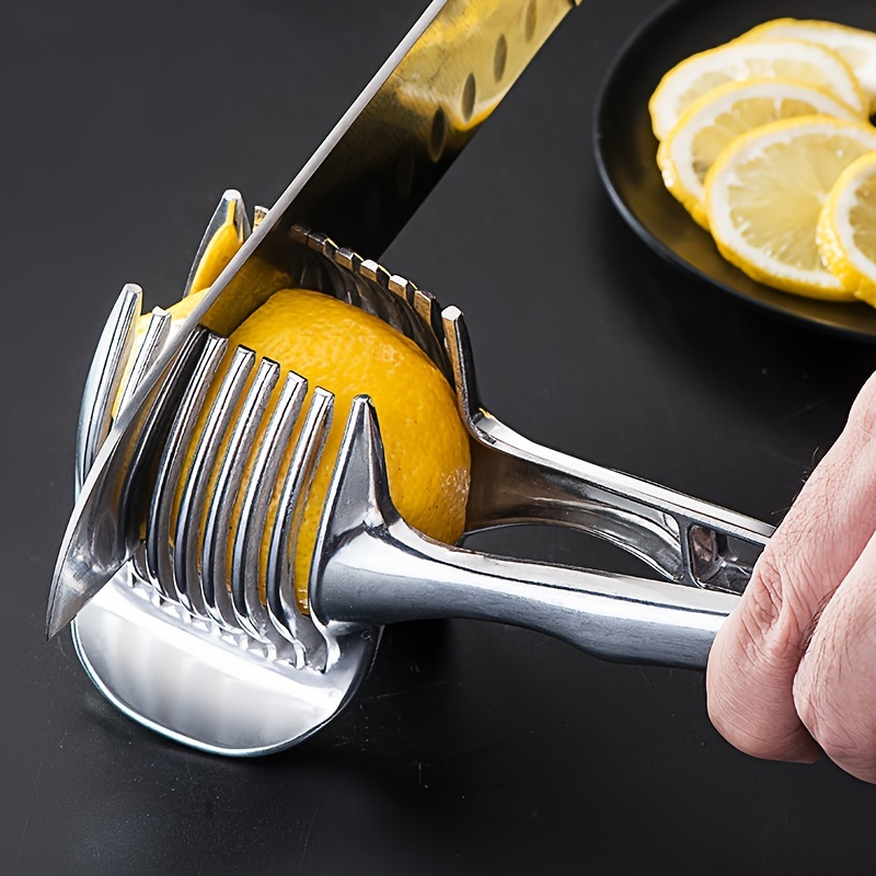 

Fruit Slicer Vegetable Set Tool - Perfect For Lemons, Tomatoes & More - Stainless Steel Manual - Perfect For Kitchen & Dining, No Power Needed Kitchen Gadget