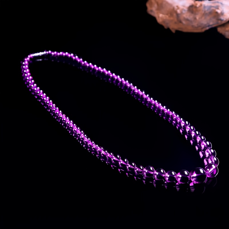TEMU Amethyst Point Pendant Necklace With Pure, High-end Purple Crystals And Fine, A Gift For Girlfriend Or Mother For Birthdays Or Anniversaries.