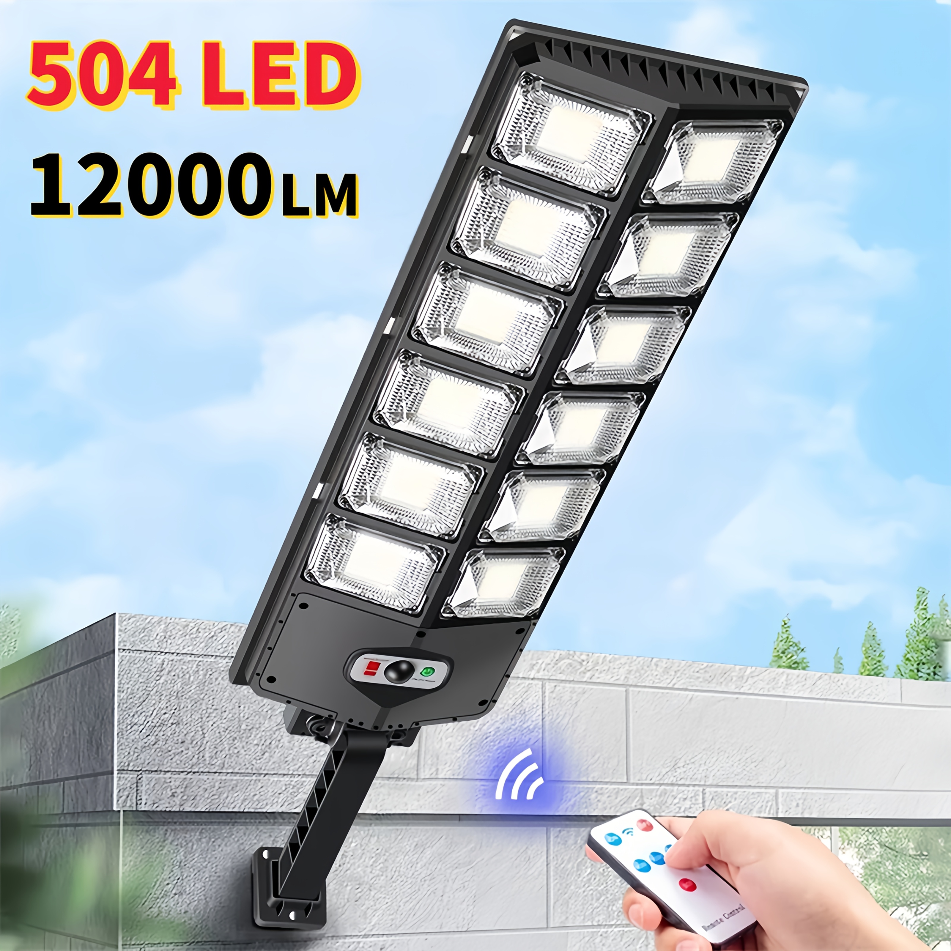 

1pc, Solar Street Light, Solar Street Light , 180-degree Adjustable, Remote Control And Semi-flush Mount For Yard, Garden And Parking Lo