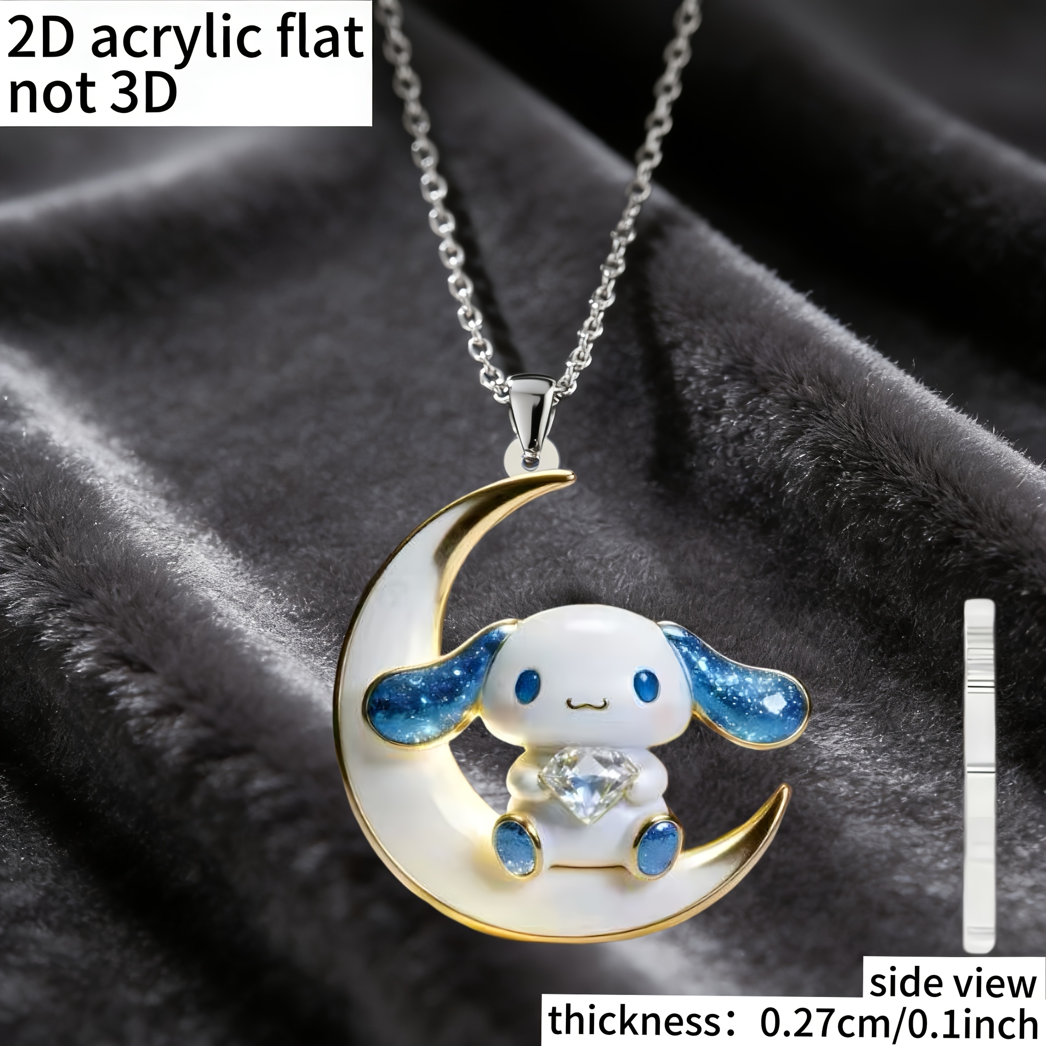 Cinnamon Dog Pattern Acrylic Pendant Necklace, Gift Idea