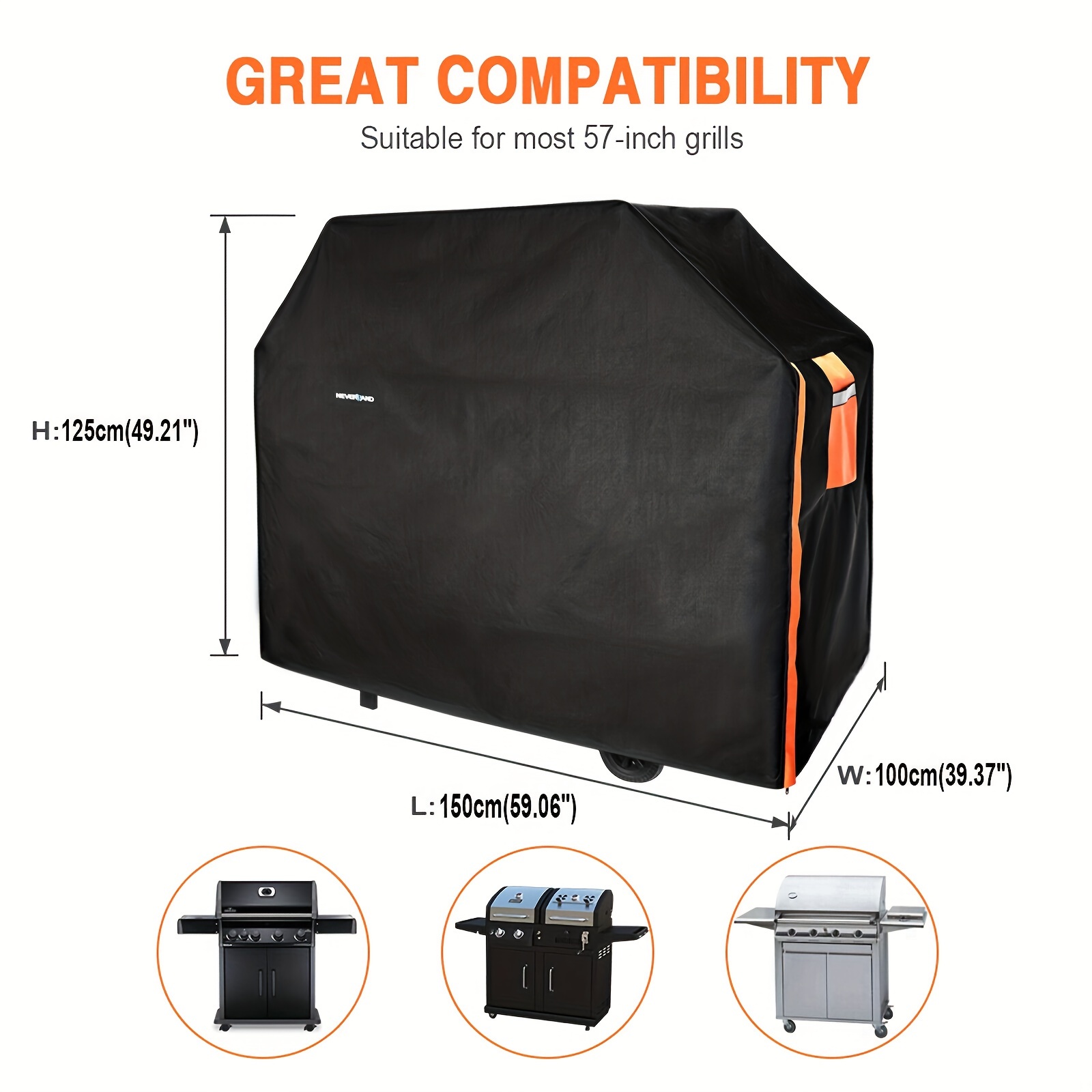Neverland Heavy Duty Bbq Cover - Protective Grill Protector, Durable, Uv Resistant, Barbecue Grill Cover, 4 Burner Version