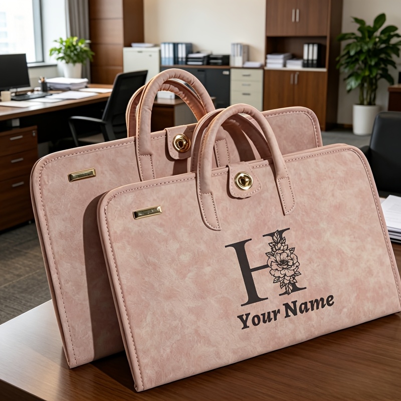 Customized Pink Fully Openable Laptop Bag, 180° Design