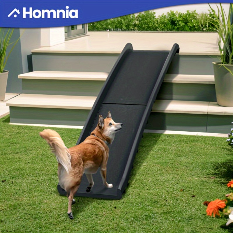 

Homiflex 61in Folding Dog Ramp For Cars With Anti-slip Tape, Portable Pet Ramp For Large Dogs, Lightweight Resin Dog Car Ramp With Safe Raised Sides Stairs Step For Suv Truck, 150lbs Load Capacity