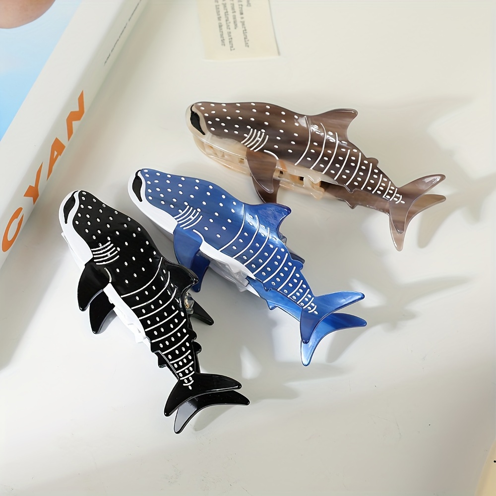 

1pc Cute Whale Shark Shaped Hair Clip, Ideal Girl's Hair For Party Holiday Birthday Gifts