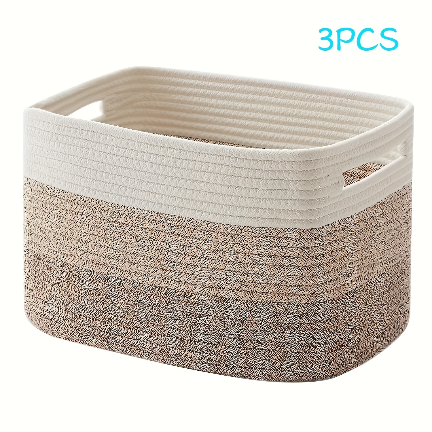 3pcs Set Of Cute And Fabric Storage Baskets, Decorative Baskets, Shoe Basket Storage Boxes, Decorative Storage Boxes, Woven Storage Baskets, Shelf Baskets