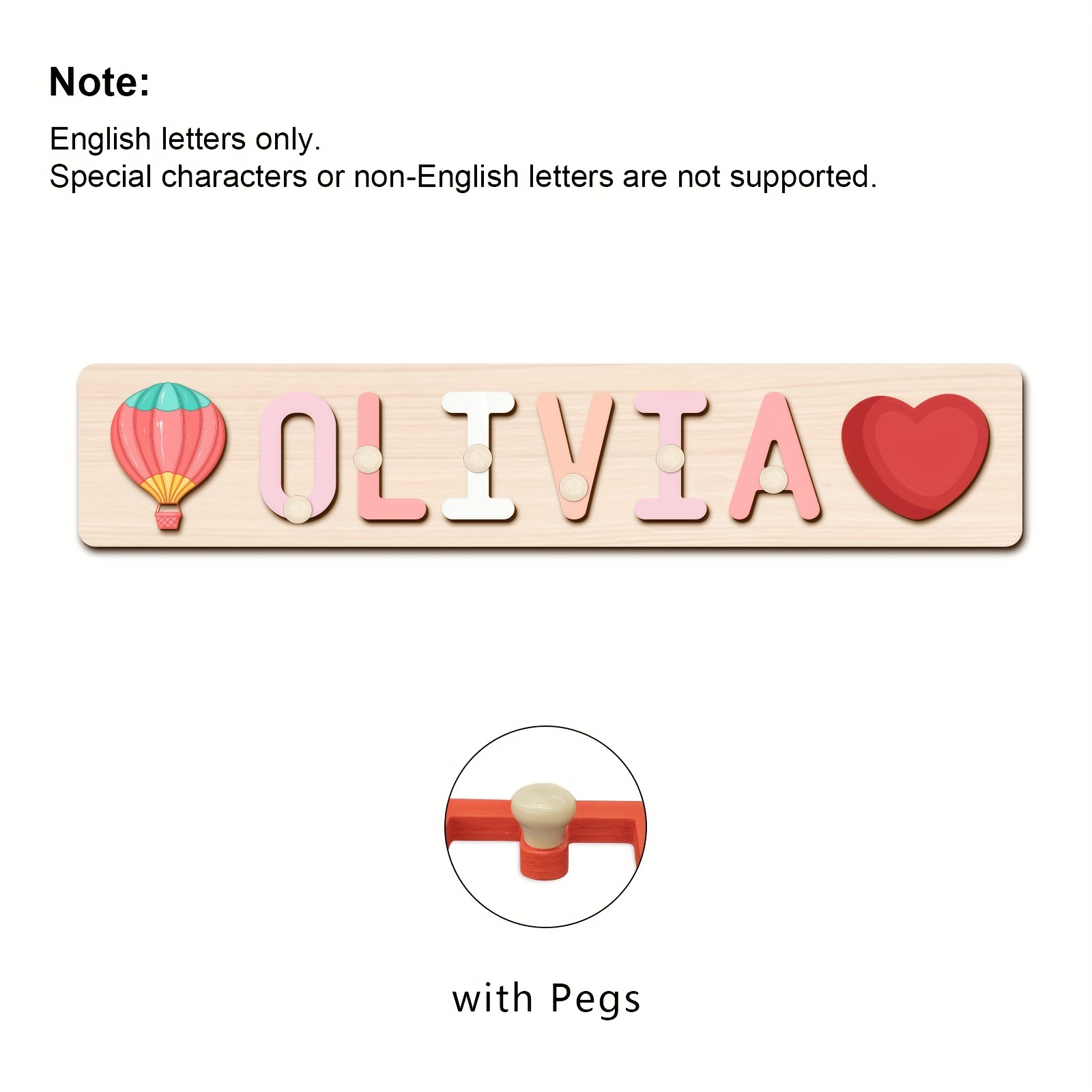 Personalized Wooden Name Puzzle, Educational Toy for Kids
