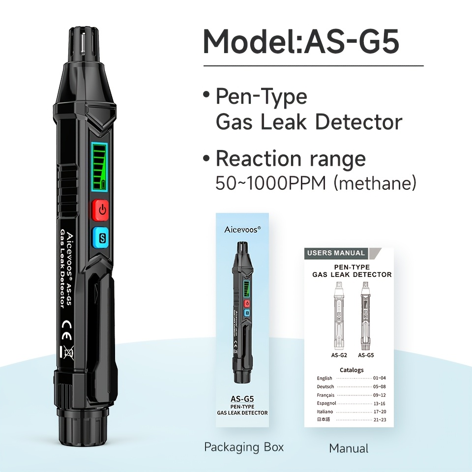 Image of Aicevoos Combustible Gas Leak Detector High-sensitivity Gas Tester Detector With Audible And