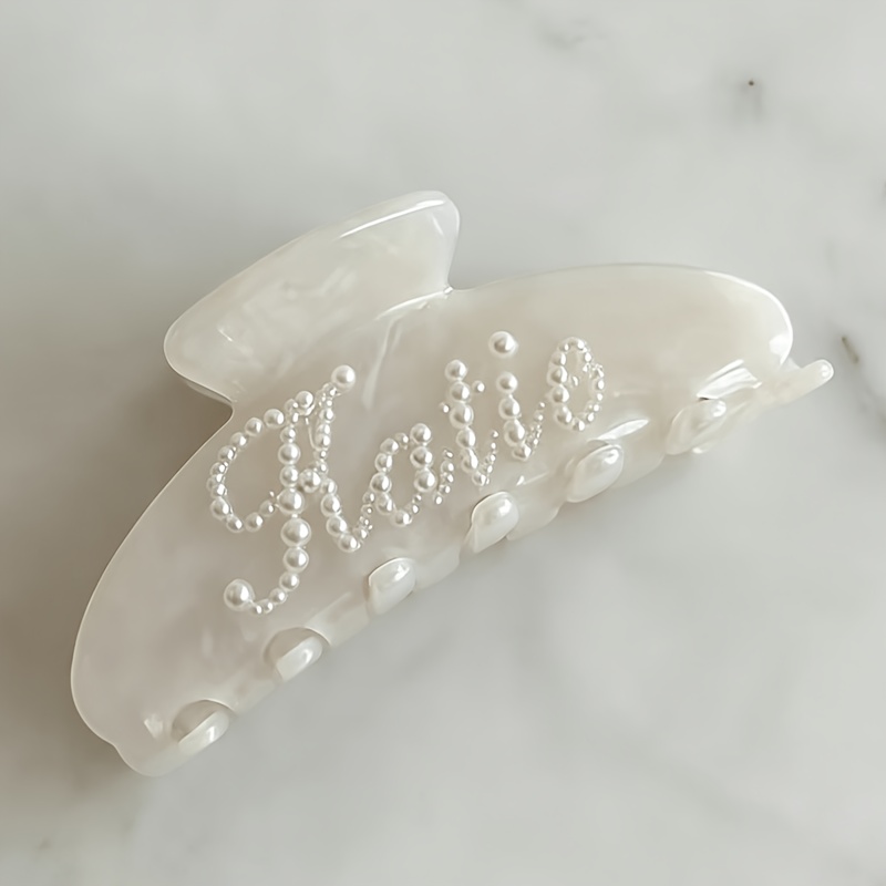 TEMU Personalized Hair Ornaments Clips Stylish And Elegant Hair Clips For Women, Custom Name Hair Additions, Unique Bridesmaid Gifts, Valentine's Day