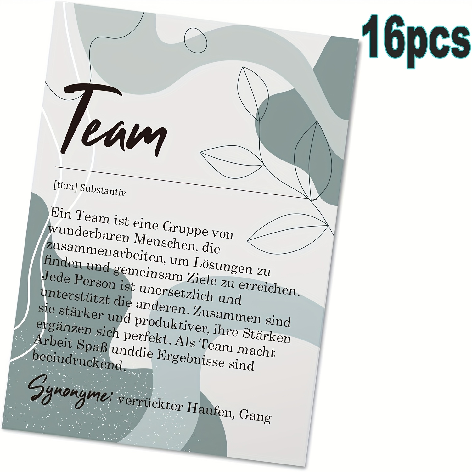 Image of 16 German And Colleague Cards With German Phrases, Small Gifts For Coworkers, Suitable For Farewell Cards In Office And Work Settings, Colleague And Employee Cards