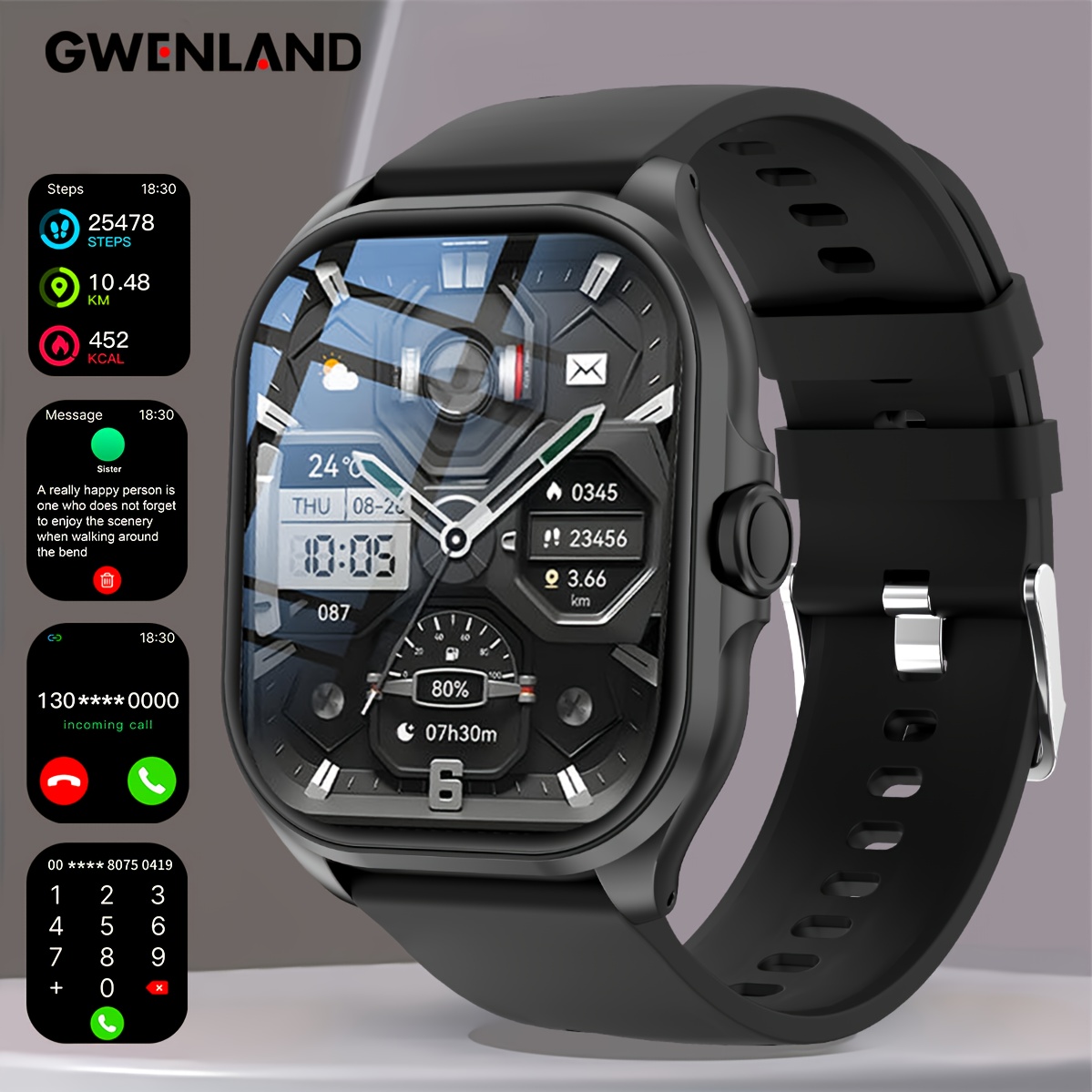 TEMU Gwenland Smart Watch Compatible For /, Wireless 5.4 Smartwatch With Wireless Calling, 1.88” Tft Display,, Answer/dial/ Calls, Multi-sport ,