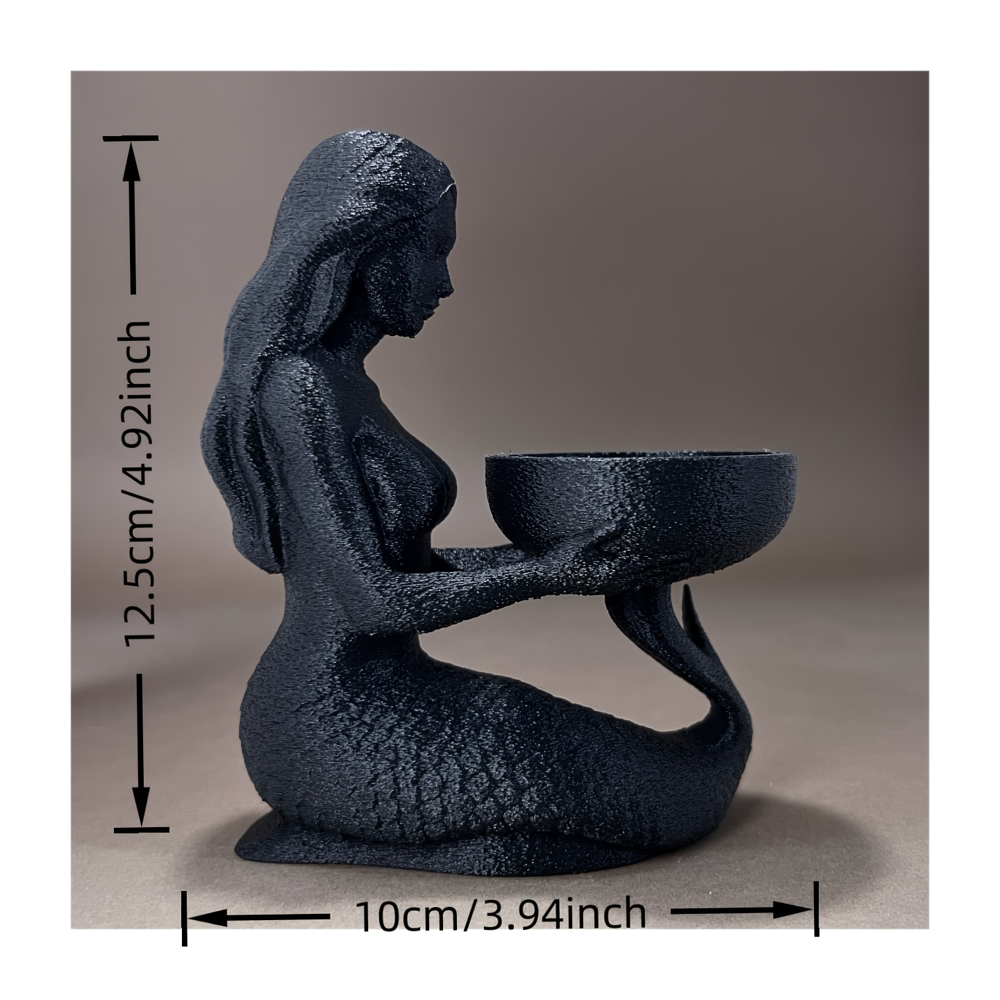 E-shop 1 Stück 3D-gedruckte Meerjungfrau Kerzenhalter Statue – Ideal für Wohnaccessoires | Schreibtisch- Regaldekoration, Schöner Kerzenhalter,