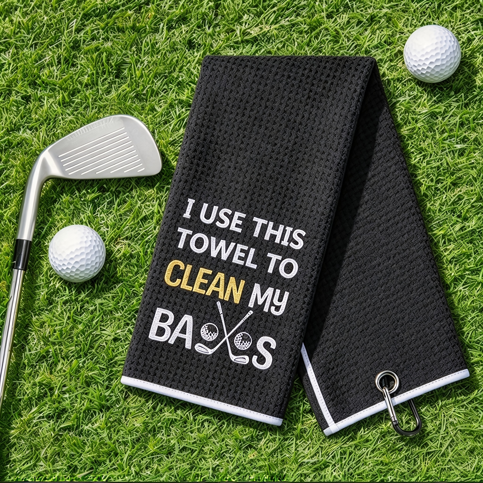 TEMU 1 Premium Fun Golf Towel, Golf Towel, Golf Bag, Golf Gift For Men Or Women, Husband, Boyfriend, Dad, Golf Fan, Golf For Man