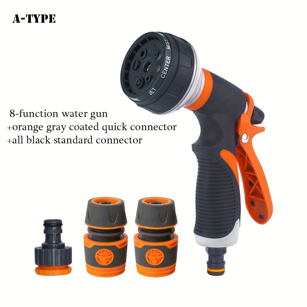 Function High-pressure Water Gun, Household Flower Sprinkler Gun, Car Wash Water Gun, 8-function Gun