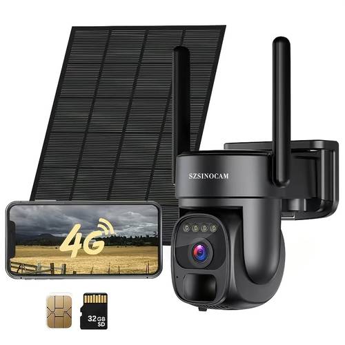 item picture 3g 4g lte eu cellular security camera solar with sim card wireless outdoor no wifi security camera 2k hd ptz motion detection 2 way talk sd cloud storage support europe coutries only
