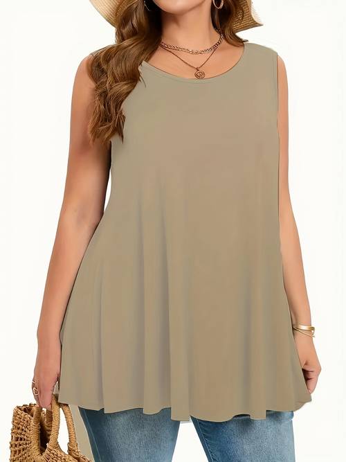 plus size 3pcs set womens plus size loose fit round neck vest soft and comfortable fabric