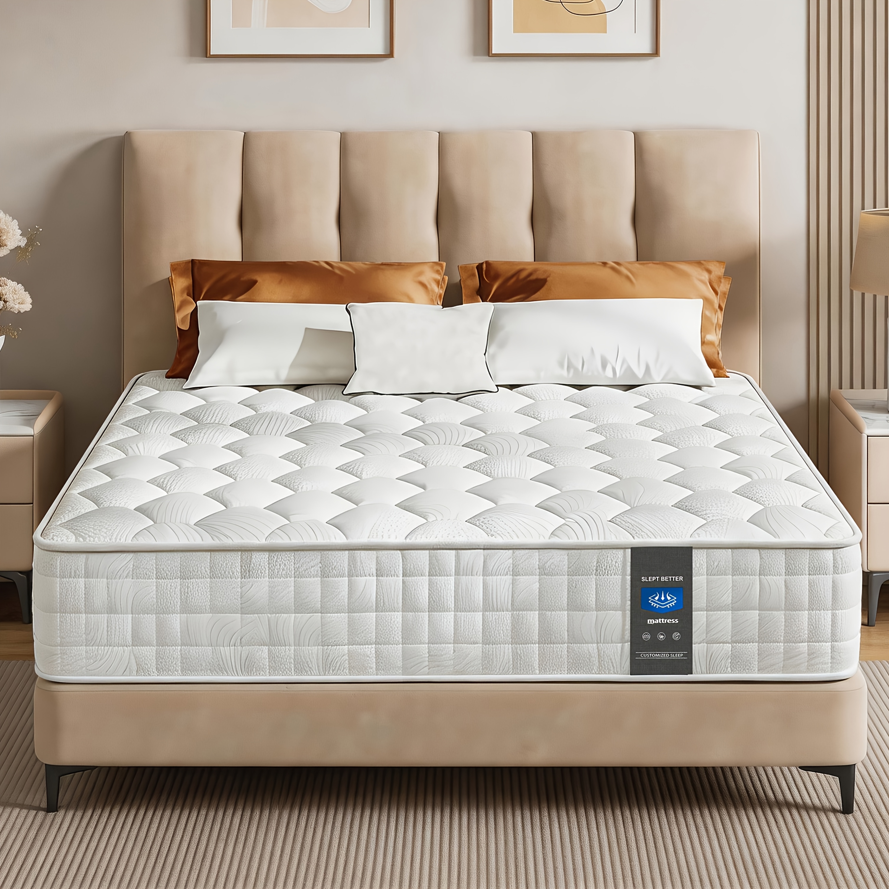 Image of 9-inch & 10-inch Memory Foam Mattress With - Medium Firm/european Top Layer Suitable For All Ages, Fire-resistant Bed Frame Compatible, /gel//foam For Single/double Beds
