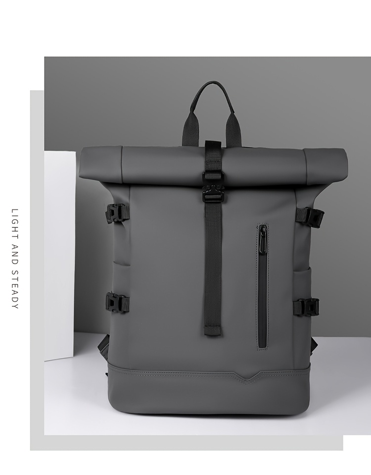 Unisex Outdoor Large Capacity Backpack for Travel And Sports, Roll-Top Laptop Bag, Stylish Casual Backpack for Men