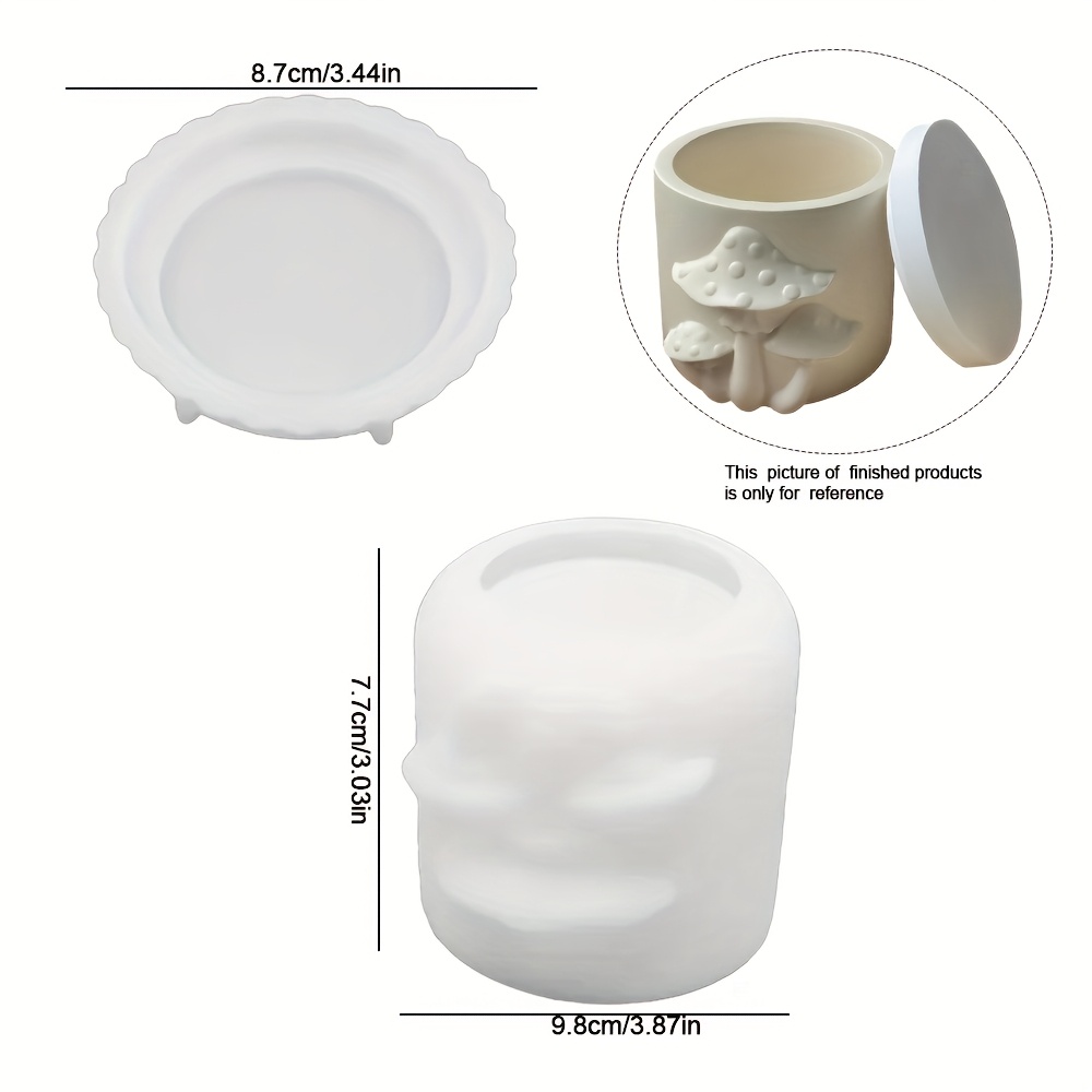 3d Mushroom Candle Jar Mold With Lid - European Realistic &, Silicone Mold For Diy Resin/plaster/concrete Candle Making, For Home Table Decoration, Crafts