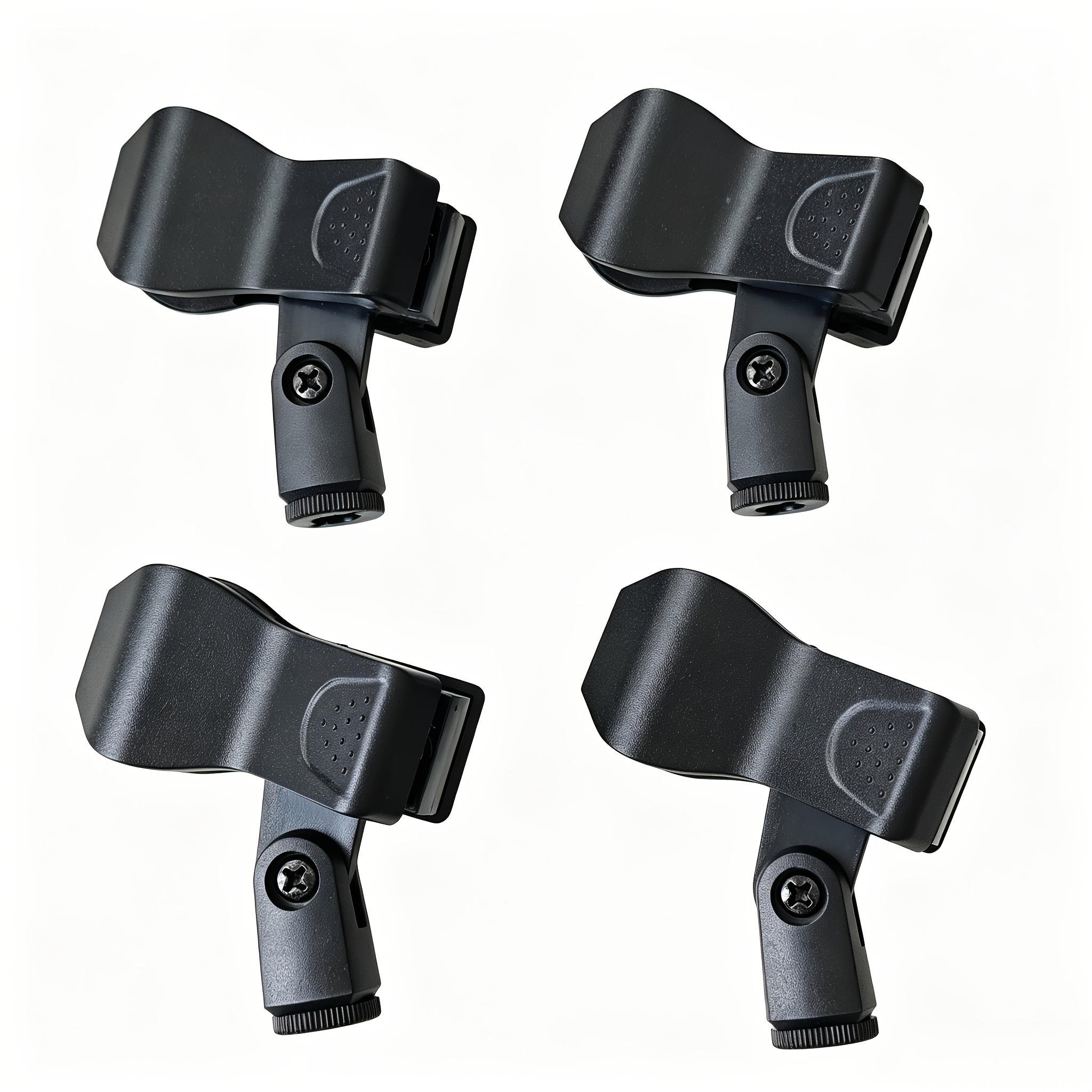 TEMU Set da 4 clip a molla nere durevoli per microfono, montaggio flessibile per microfoni a condensatore wireless XLR portatili, set di clip robuste