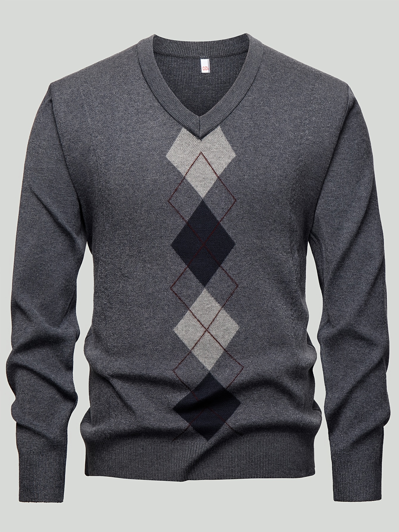 Men's Turtleneck Knit Sweater, Long-sleeve Base Layer Sweater, Multi-pattern Printed Top, Autumn/winter Warm Long-sleeve Sweater, Thermal Base Layer Men's Clothing, Casual and Versatile, V-neck Men's Clothing
