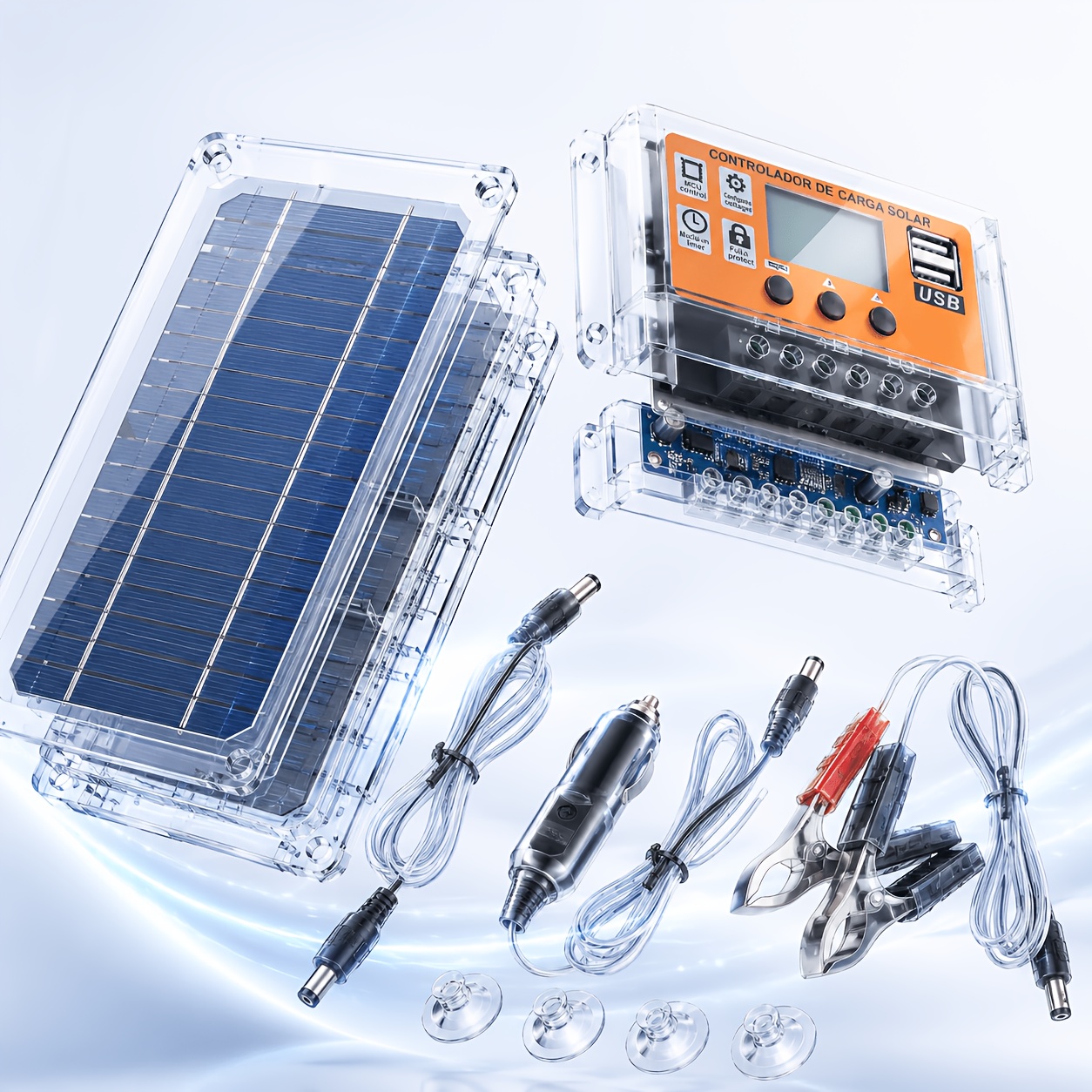 TEMU High-efficiency Monocrystalline Solar Panel Charging Kit | 18v Portable Solar Charging Set For Rv & Camping | Comes With 100a Controller,