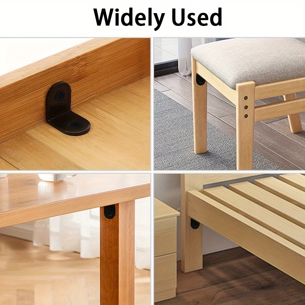 Conjunto de 90 piezas (30 Soportes con 60 Tornillos) Accesorios de Soporte en Ángulo Recto en Forma de L con Tornillos, Conectores de Soporte de Conexión de Alta Resistencia, Código de Ángulo de Soporte de Pared para Estante Fijo de Armario, Código de Ángulo Engrosado, Herrajes Industriales