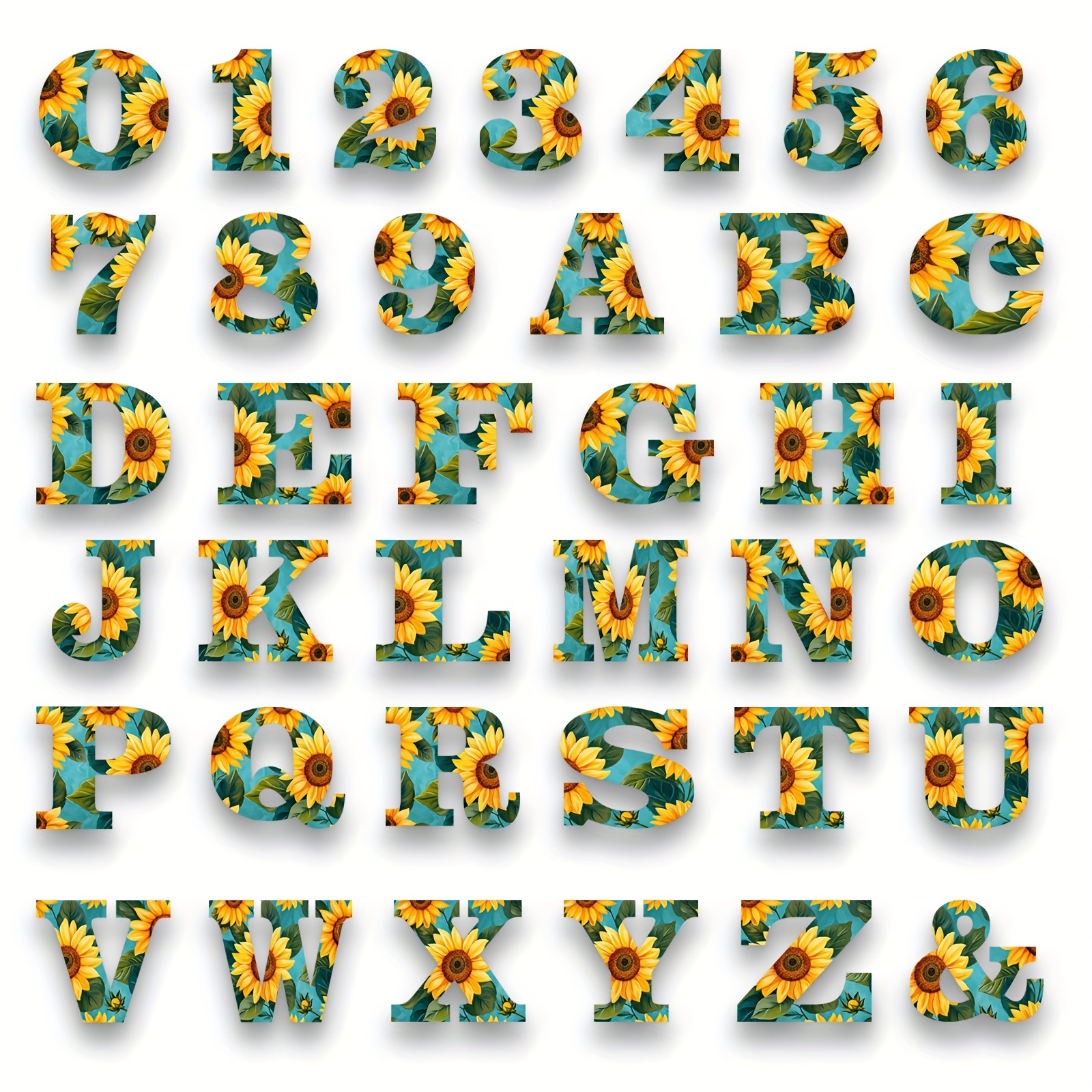 

Versatile Sunflower Alphabet Decor - Wooden, Vertical, No Power Needed - Perfect For Parties & Festivals