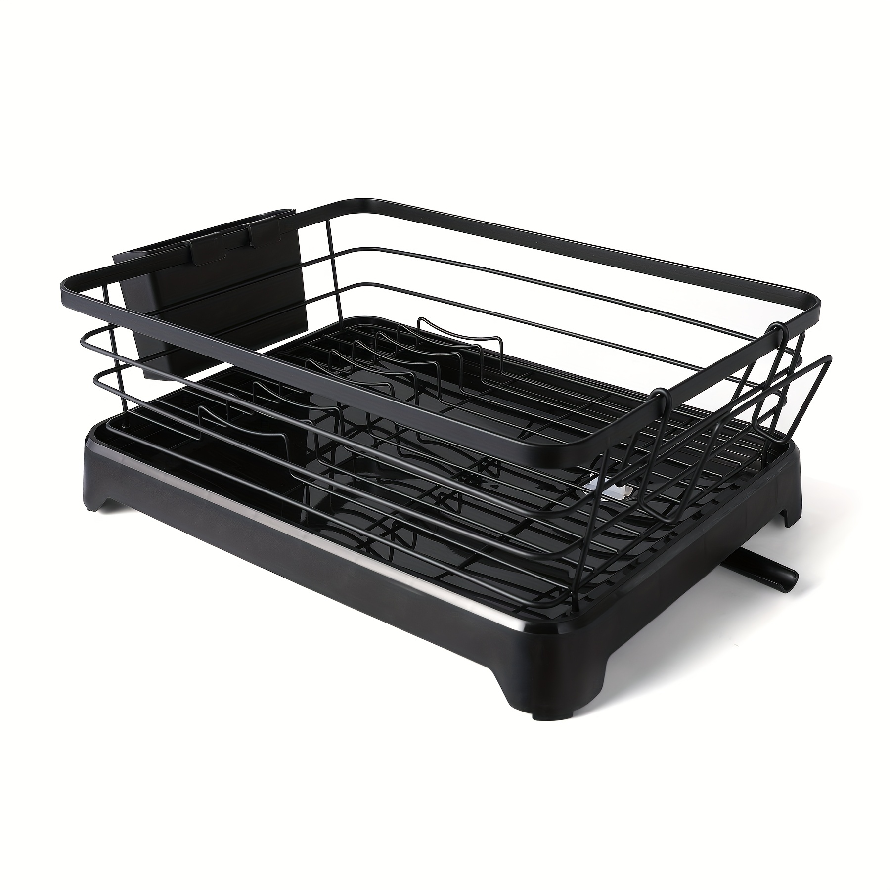 stainless steel dish drying rack with plastic base rust proof metal wire dish drainer with tray for kitchen counter and cabinet tabletop storage and organization holder Product details 1