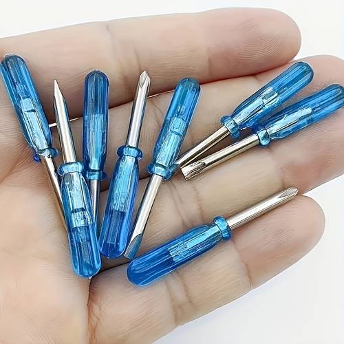6-delige mini-schroevendraaierset - 2mm precisie-microschroevendraaiers met 3 platte + 3 kruis-punten, handgereedschap voor speelgoedreparatie, doe-het-zelf-elektronica, brillen, horloges, draagbare reparatieset voor hobbyisten en beginners