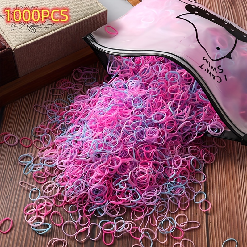 Image of 1000pcs Of High-elastic Rubber Bands For, Colorful Ponytail Holders, Small Hair Rings, Perfect As Hair Additions Or Jewelry Gifts