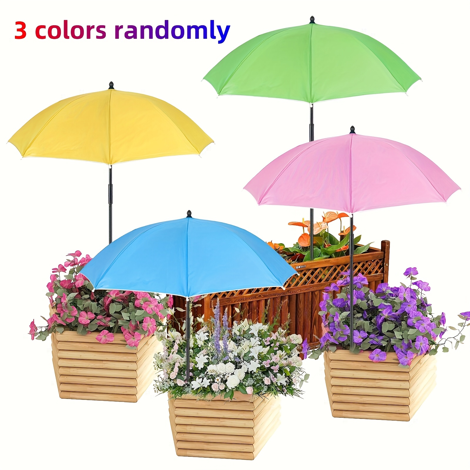 Image of 3pcs Outdoor Plant Sunshade - Random Color, Garden Umbrella For Potted Plants And Garden , Sunshade, Providing Shade For Plants To Protect Them From The Scorching Sun, Plant Care And Yard Decoration