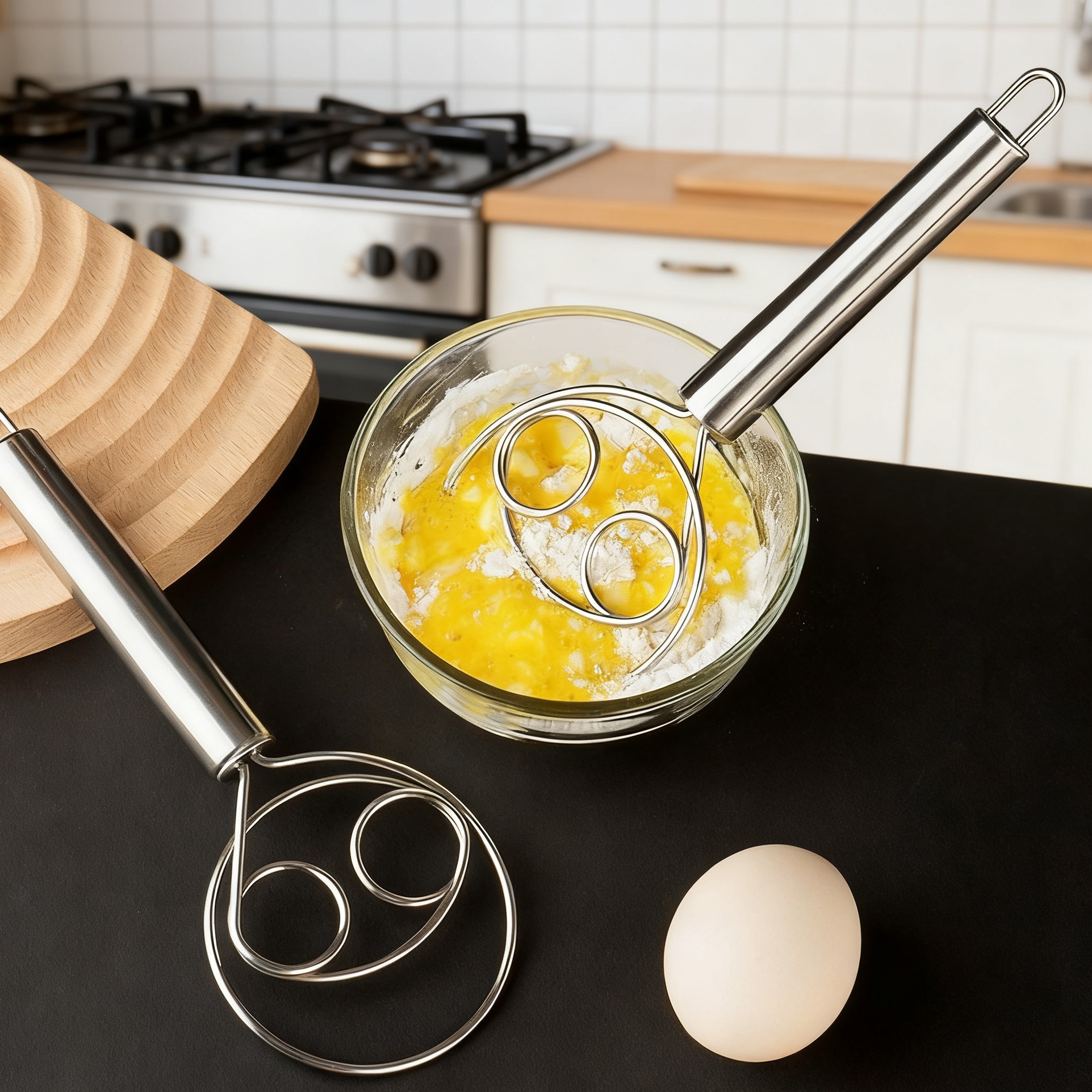 Manual Dough Kneading Mixer - Multi-Functional Stainless Steel Tool